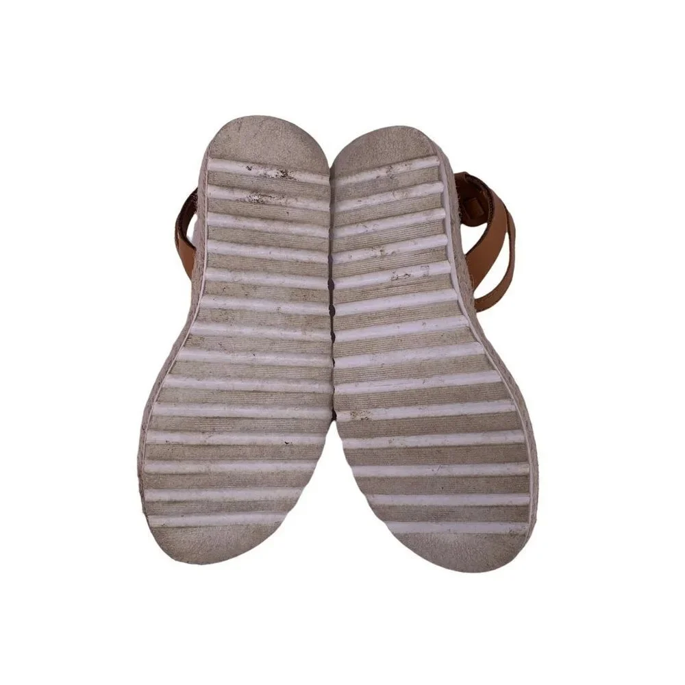 VISCATA BARCELONA Brown & Black Leather Espadrille Sandals Size 35